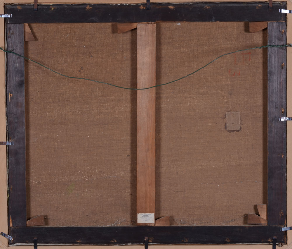 Raoul Leopold Huwart — Back of the canvas, an old restoration visible to the right