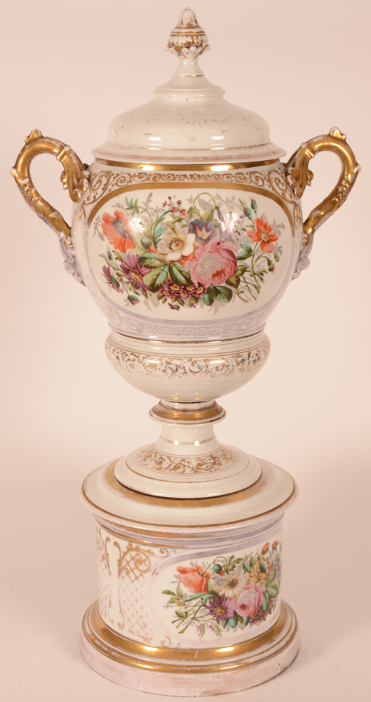 Vieux Bruxelles — Grand vase dit de 'pharmacie', porcelaine, époque Louis-Philippe