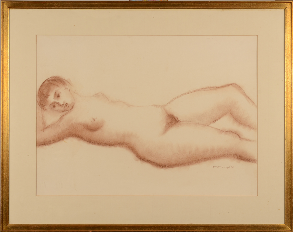 George Vindevogel — The drawing in its original frame by Vyncke-Van Eyck (Gent)