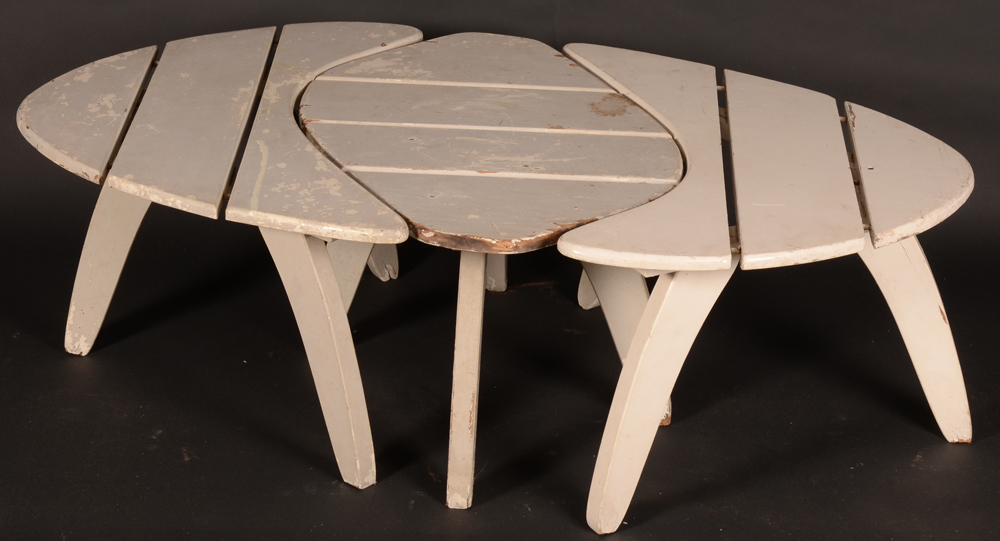 Set of garden tables — A good set of nesting side tables, probably 1950's