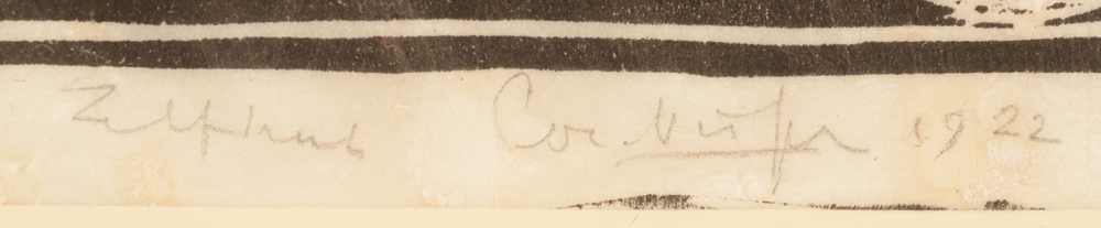 Cornelis Visser — Signature of the artist, date and with mention 'zelfdruk'