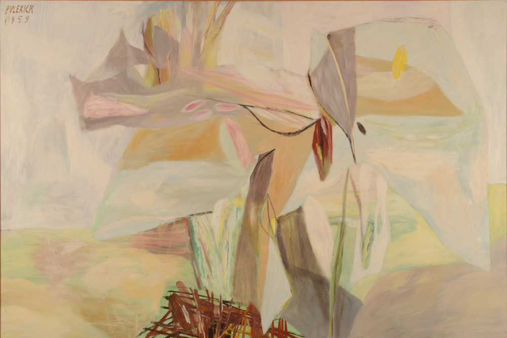 Pierre Vlerick Composition 1959 — huile sur unalite, 121 x 181 cm