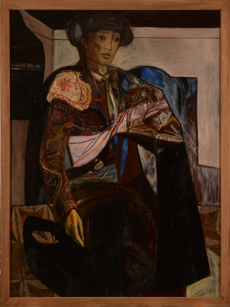 Pierre Vlerick selfportrait 1954-58 — autoportrait, huile sur unalite