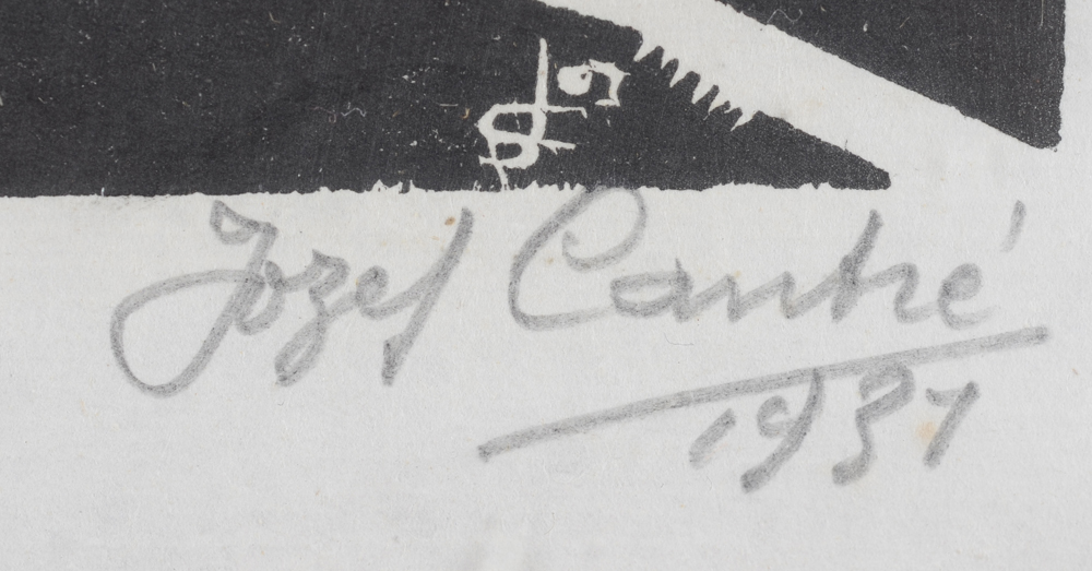 Jozef Cantré  — Signature of the artist in pencil and date, bottom right