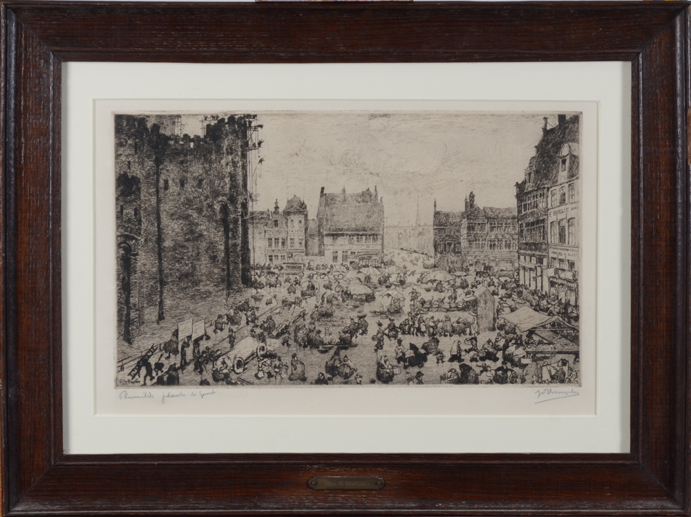 Jules De Bruycker — The etching in its oak frame