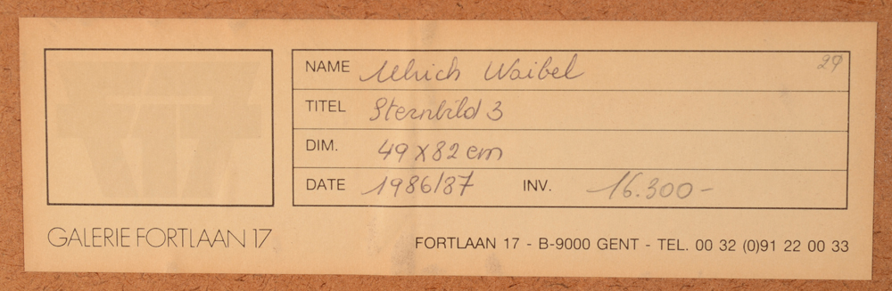 Ulrich Waibel — Label at the back of the work