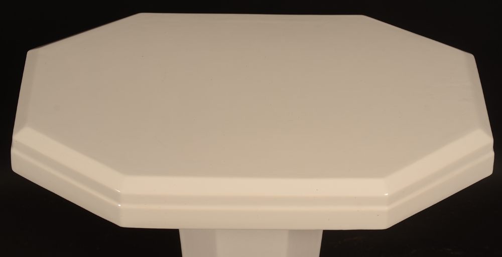 white ceramic art deco table — Top of the table