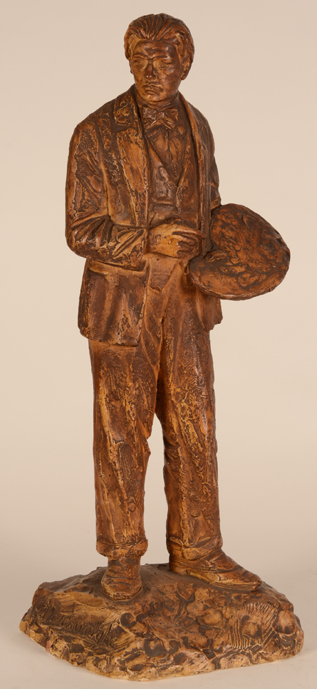 Joseph Witterwulghe — Le peintre, sculpture originale en platre patine&nbsp;