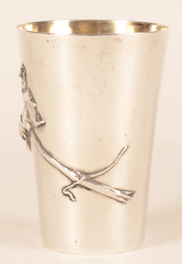 Wolfers Freres — Back of the art nouveau beaker in silver