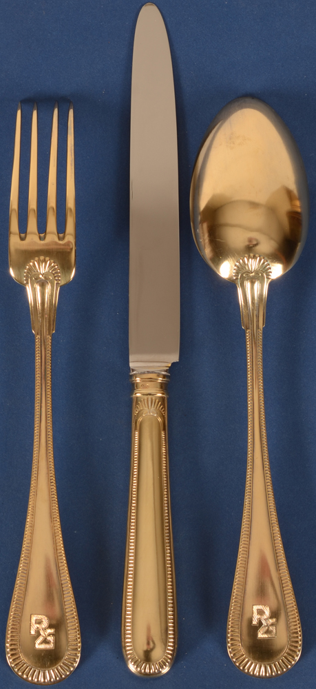 Wolfers Frères — Back of the silver gilt cutlery&nbsp;