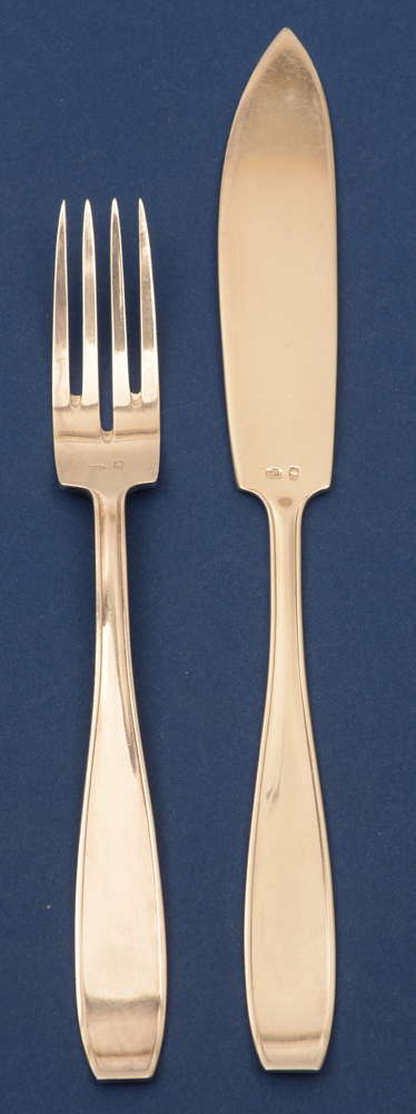 Wolfers Frères — <p>Fish fork and fish knive in silver</p>
