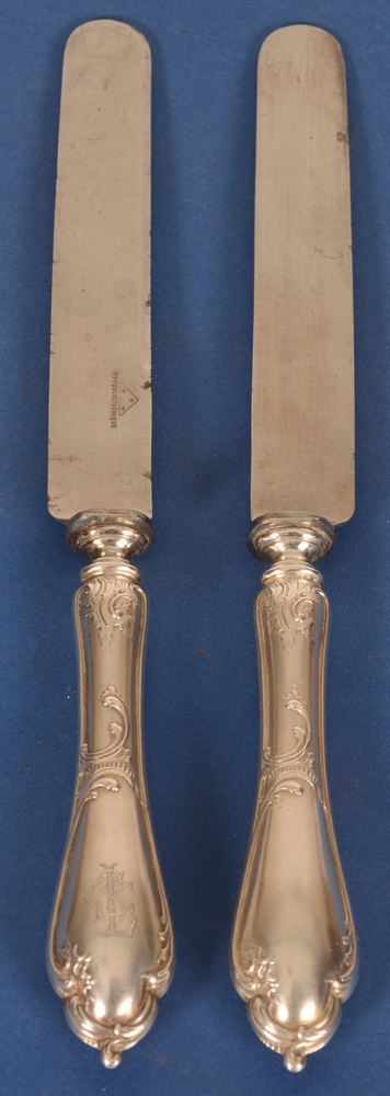 Wolfers Frères — Set de 12 couteaux aux lames d'acier, de style L XV, ca. 1890-1895