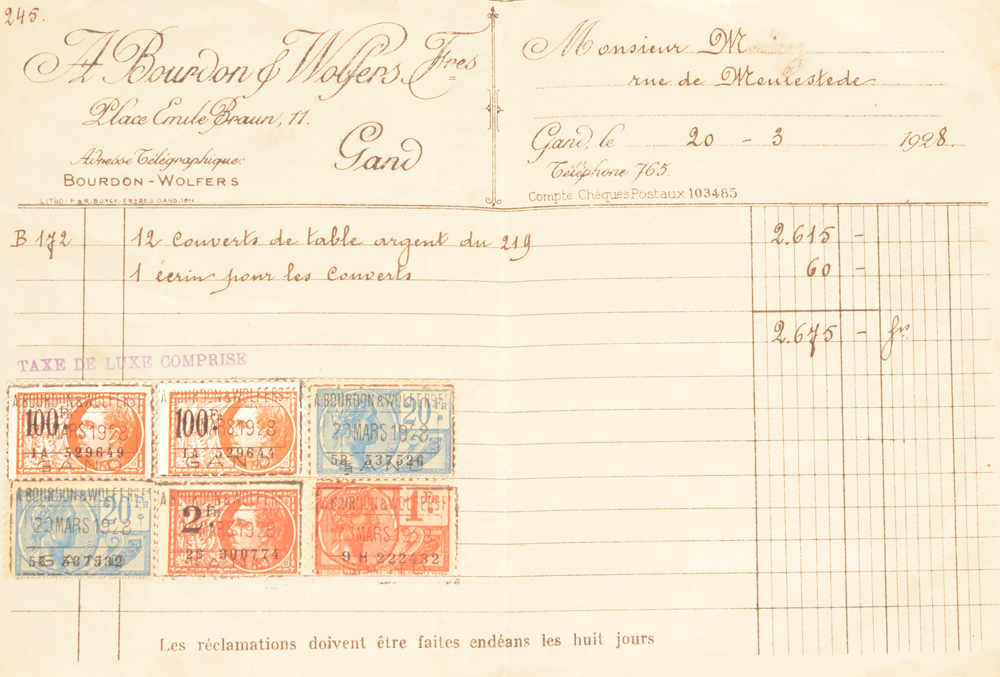 Wolfers Freres 219 L XVI laurier — Sold together with the original invoice of 1928