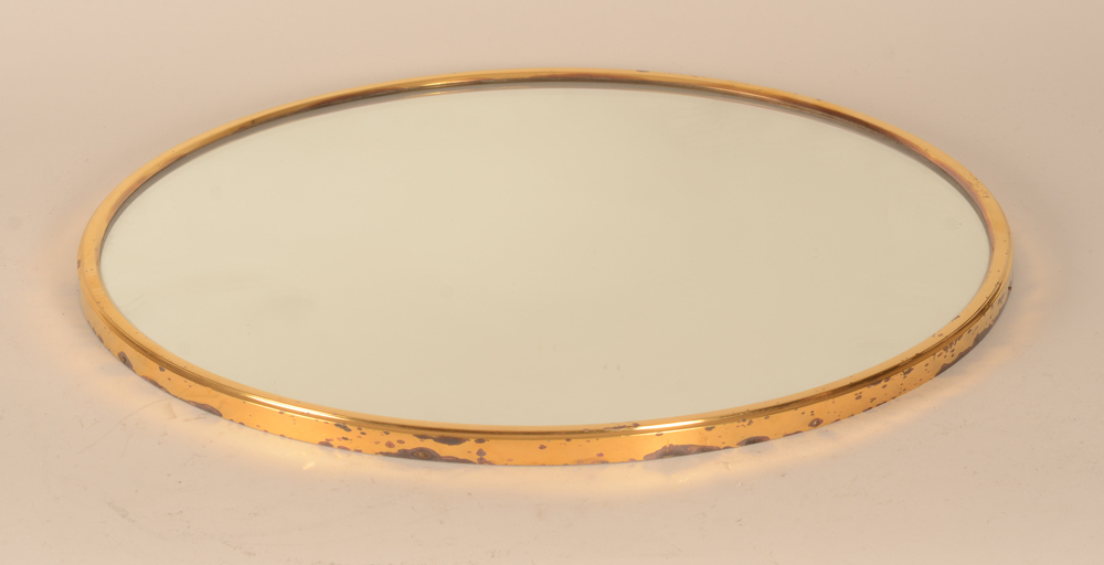 Wolfers Frères silver gilt table mirror — Diameter 45 cm