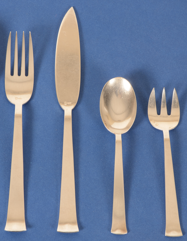 Marcel Wolfers — Detail of the fish fork and knife, coffee spoon and oyster fork