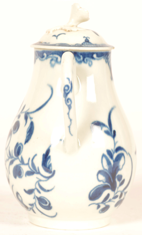 Worcester 18th century porcelain cream pitcher with lid — Worcester creamer, handle