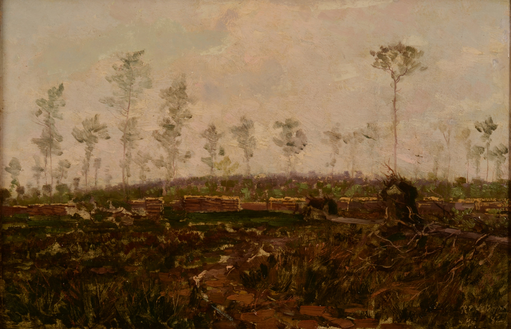 Rodolphe Wytsman  — Paysage avec arbres abbatus, huile sur toile, signée et datée 1882