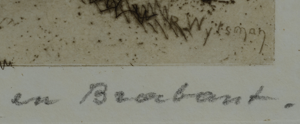 Rodolphe Wytsman — Detail of the signature in the plate and title in pencil, bottom right.