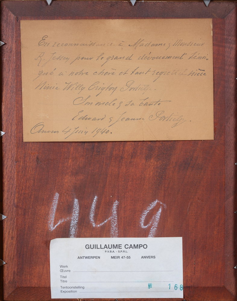 Edward Portielje — Back of the panel