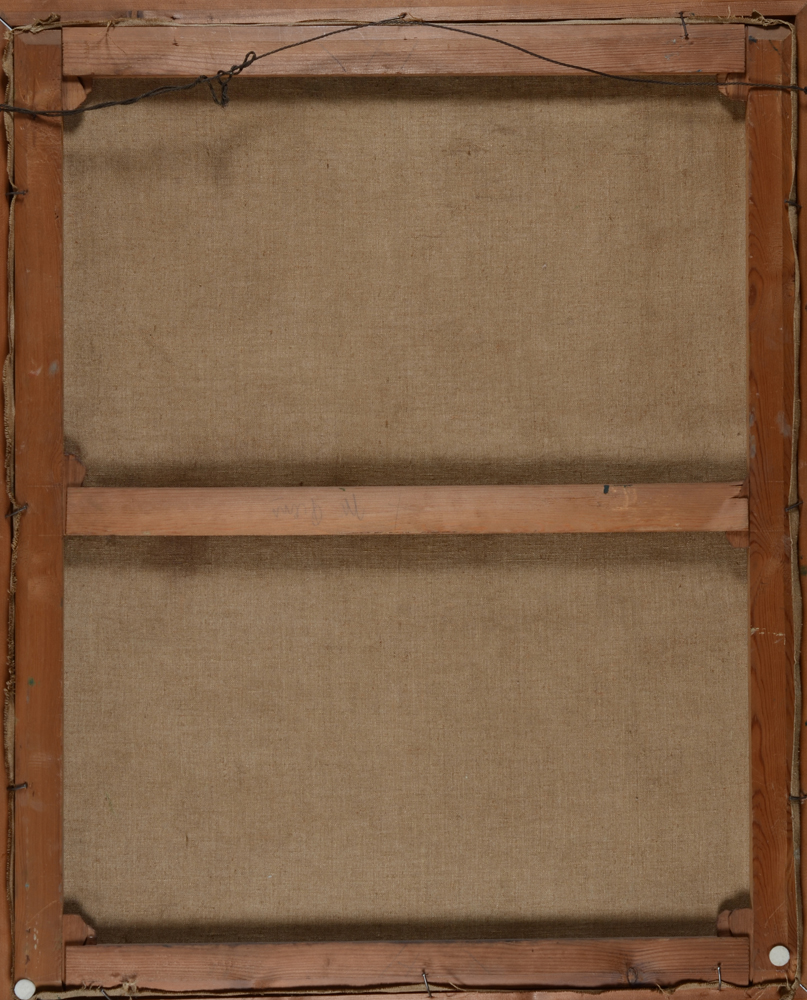 Gust De Smet Interior — Back of the oil on canvas