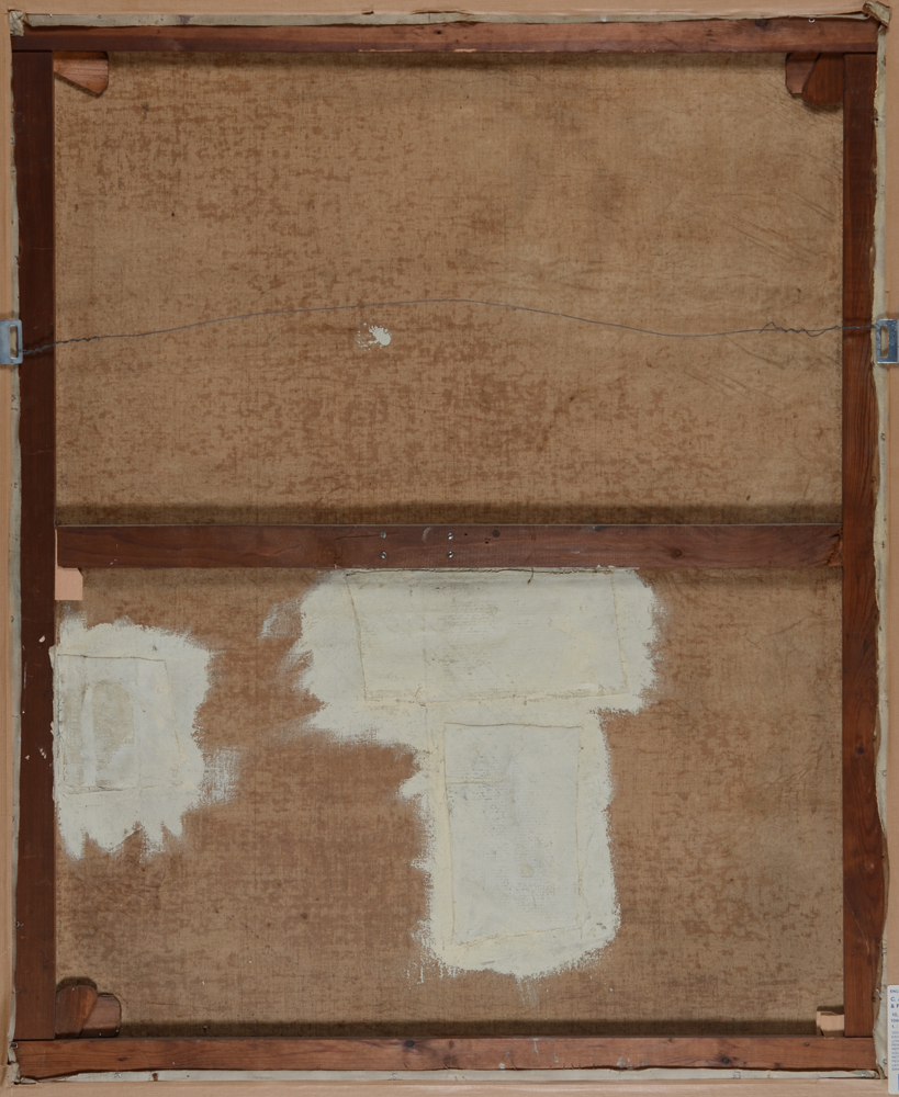 Clémence or Clementine Jonnaert — Back of the canvas showing old restorations