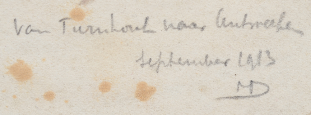 Maurice Dupuis — Text en signature of the artist bottom right on the larger drawing