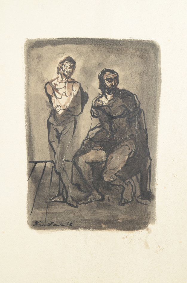 Leon Zack — Standing and sitting figure, 1936.