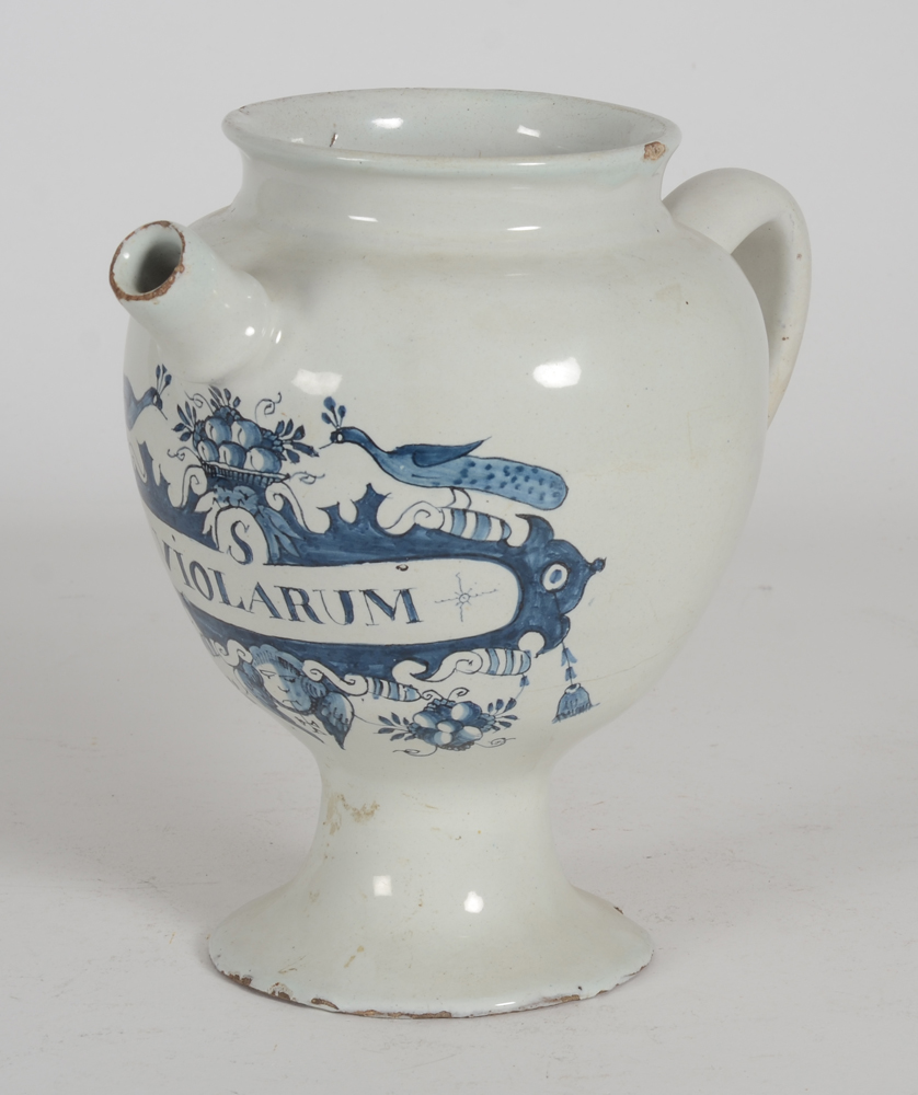 Delft Syrup Jar  — 18th century Siropus liquid drug jar