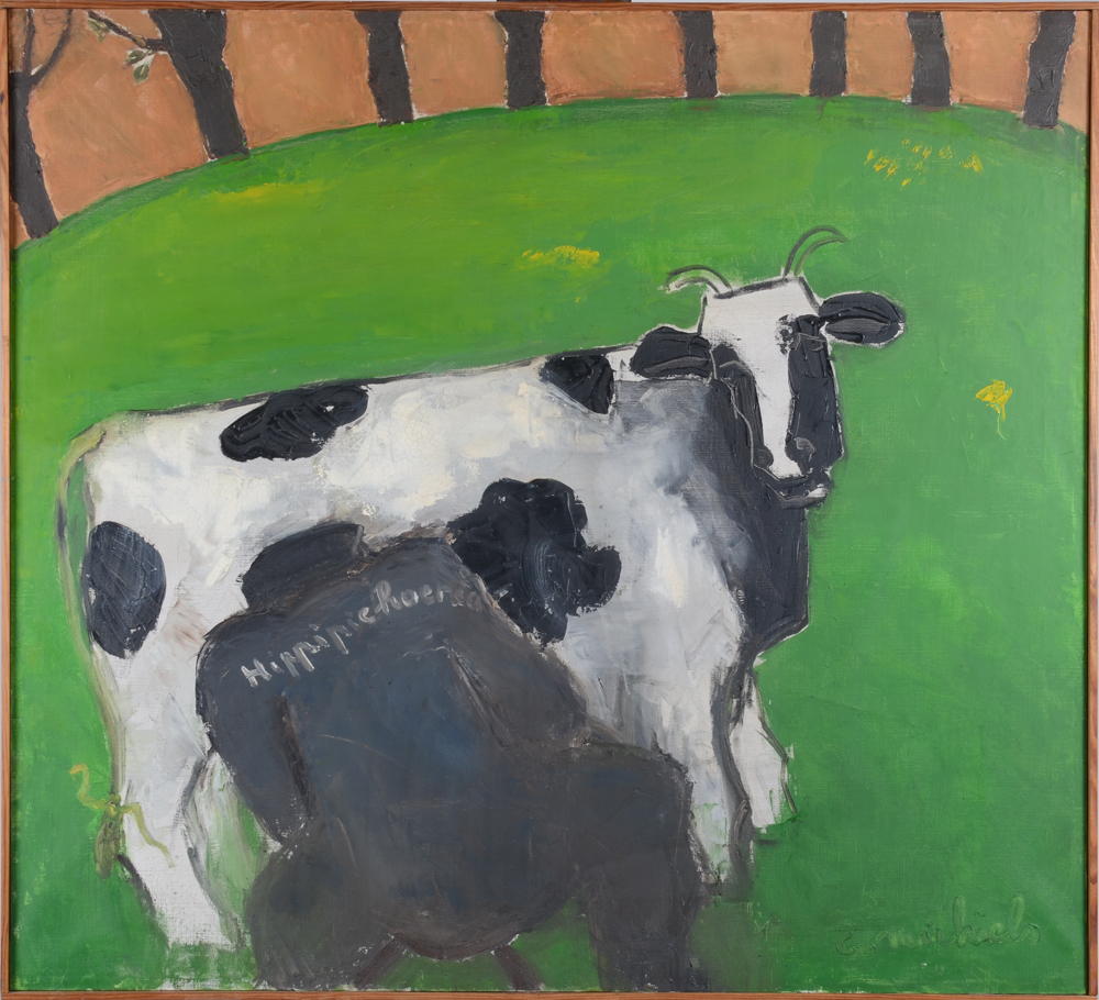 Christ Michiels — oeuvre neo-expressioniste, huile sur toile de 1971, signée et datée