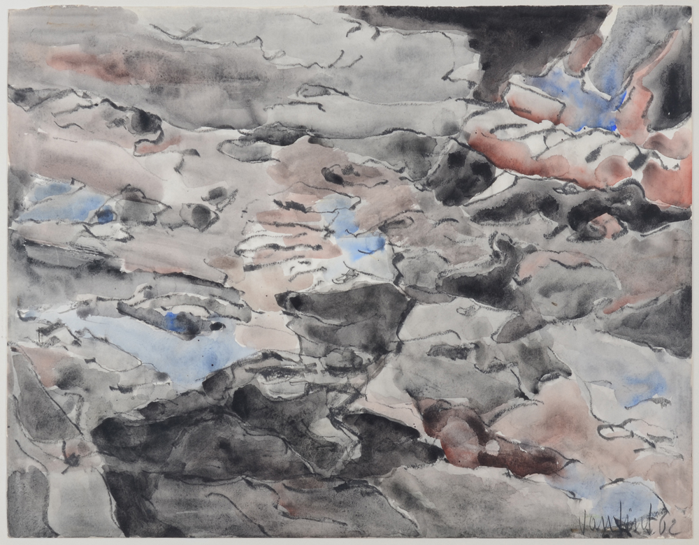 Louis Van Lint — Belle aquarelle de 1962, signée et datée