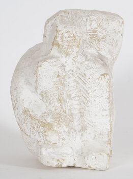 Roger Bracke, Block-figure, patinated clay, probably 1980's