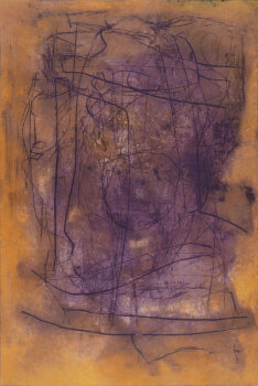 Paul Art an abstract colour etching (yellow-purple)