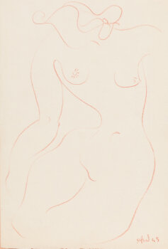 Amédée Wellekens Original drawing of a Female Nude  1945