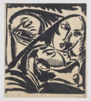 Jozef Cantré the Crime original woodcut 1921