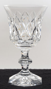 Val St-Lambert, cut crystal water or wine glass, model Metternich, taille fantaisie