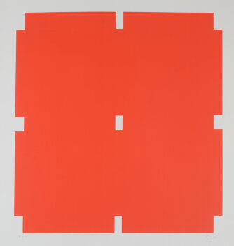 Gilbert Bakker constructivist red abstraction 1970