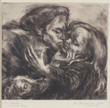 Jos Verdegem The mother, an original etching 1945