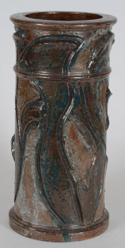 Arthur Craco, a very large unique cylindrical glazed stoneware vase, ca. 1920-1930