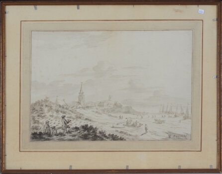 B. Ysenbeek View of a village near the sea 1777