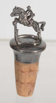 the lucky jockey stopper, sterling silver and cork