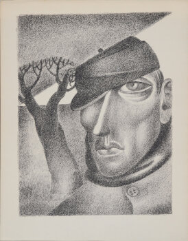 Gustave Van de Woestijne, a rare lithograph, portrait of a man, 1929
