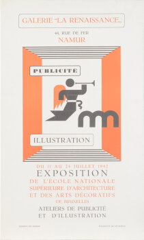 Lucien De Roeck Poster for exhibition in Galerie "La Renaissance" 1942
