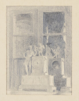 Gaston Pauwels The mantle piece clock drawing