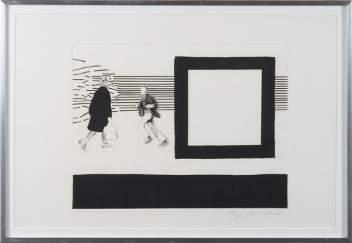 Roger Raveel, Op Bezoek bij Raveel, 1971, an original etching