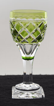 Val St-Lambert St-Hélène cut crystal riesling green glass