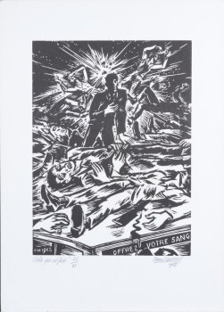 Frans Masereel Voilà qui est fait, 1968 an original woodcut