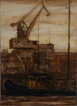 Toon (Antoon) Bogaert Ghent Harbour (the crane) 1977