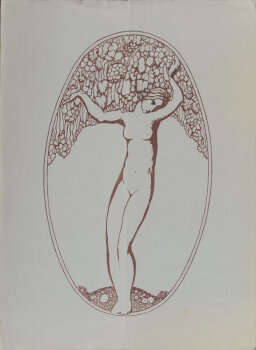 Anto Carte (attributed to) a very rare printed design for an intarsia panel edited by Wolfers Frères