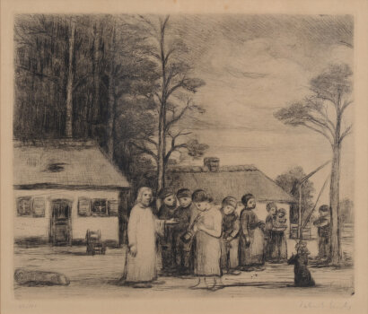 Jakob Smits The adulterous woman, 1923, an original drypoint