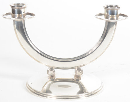 Delheid Frères a silver modernist candlestick 1930s